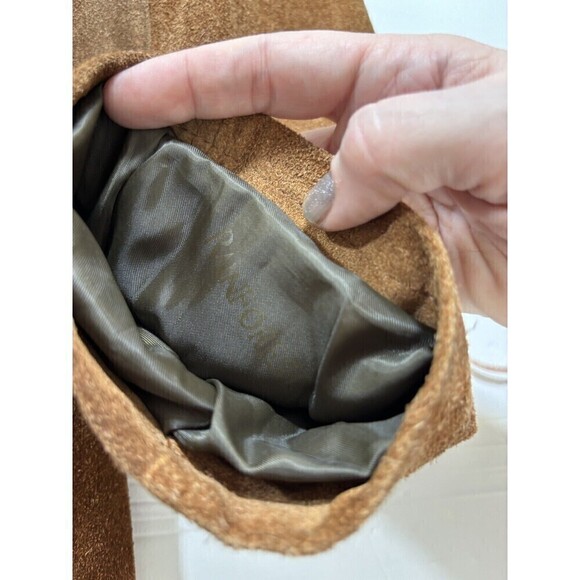 Rainforest Suede Coat Jacket Brown Large Zipper Snap Closure Drawstring Waist - Picture 8 of 16